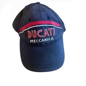Ducati Meccanica Black Embroidered Adjustable Baseball Cap Hat Racing